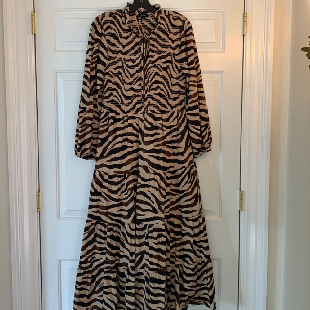 J Crew animal print midi